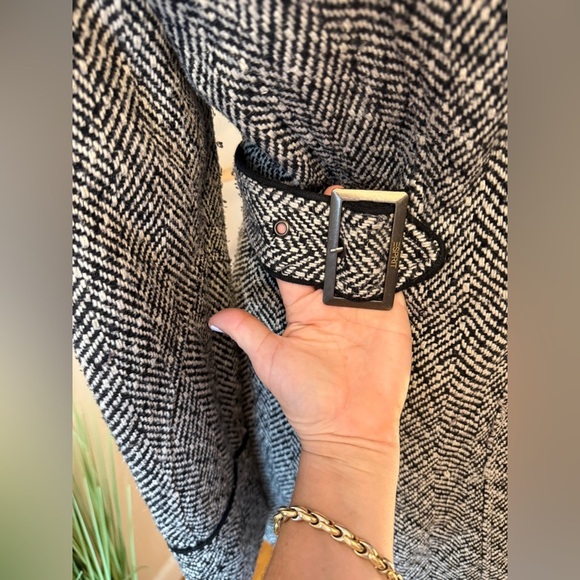 ESPRIT Women's Herringbone Tweed Coat Medium VINTAGE Y2K 90's - Picture 5 of 10